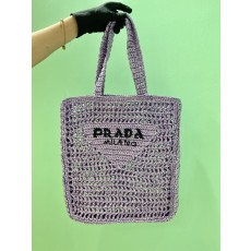 프라다 Prada 라피아 토트 릴리 네트백